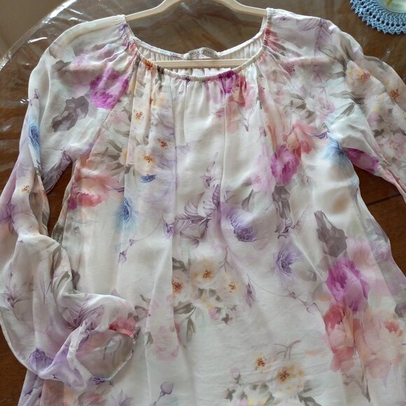 Made in Italy Silk Blouse VIOLA BORGHI - Picture 1 of 9